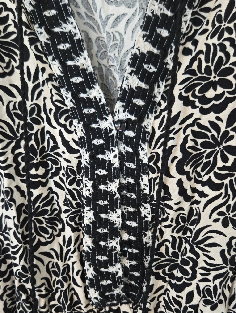 Zara | Black Printed Linen Balloon Sleeve Short Romper Size Large